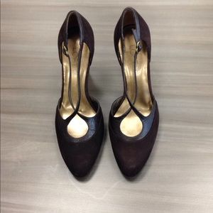 LOFT Dana Suede & Leather Shoes, Dark Brown, 8M